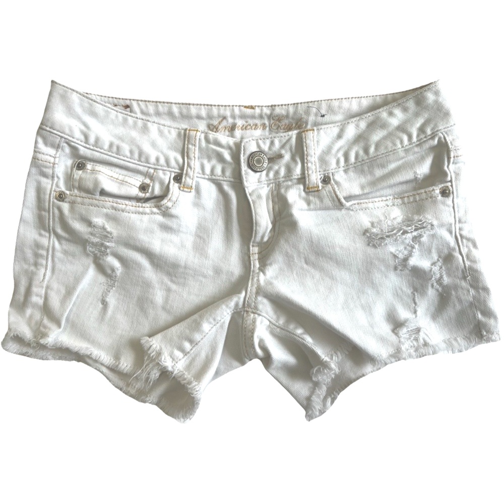 American eagle white denim shorts (sz 0)